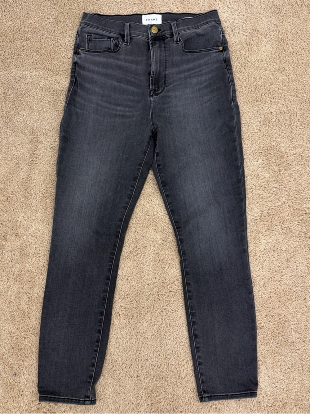 FRAME "Ali High Rise Cigarette" Jeans | Cheyenne Wash | 28 🩶✨